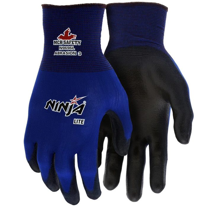 MCR Safety (N9696) Memphis Blue Ninja Lite Gloves, 18 Gauge, Size Large (12 Pair)