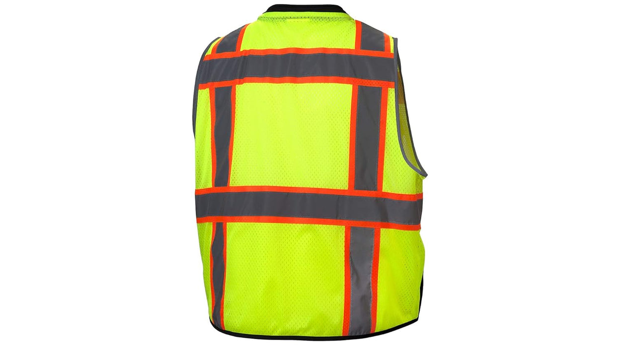 Pyramex (RVZ4410BX2) RVZ44 Series Vest Hi-Vis Lime - Black Bottom - Size 2X Large