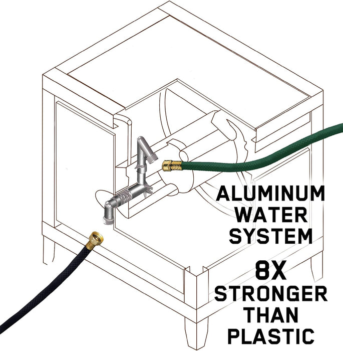 AMES NeverLeak Hose Reel Cabinet Box, 100 Ft. Capacity, Decorative with Wicker Look, Auto Track Rewinding, Black Metal