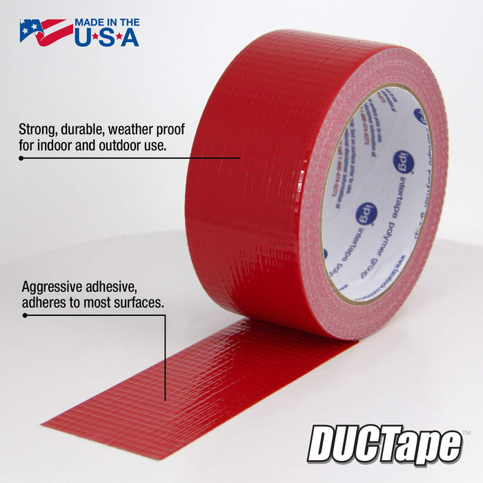 IPG (6720RED) JobSite DUCTape, Colored Duct Tape, 1.88" x 20 yd, Red (Single Roll)
