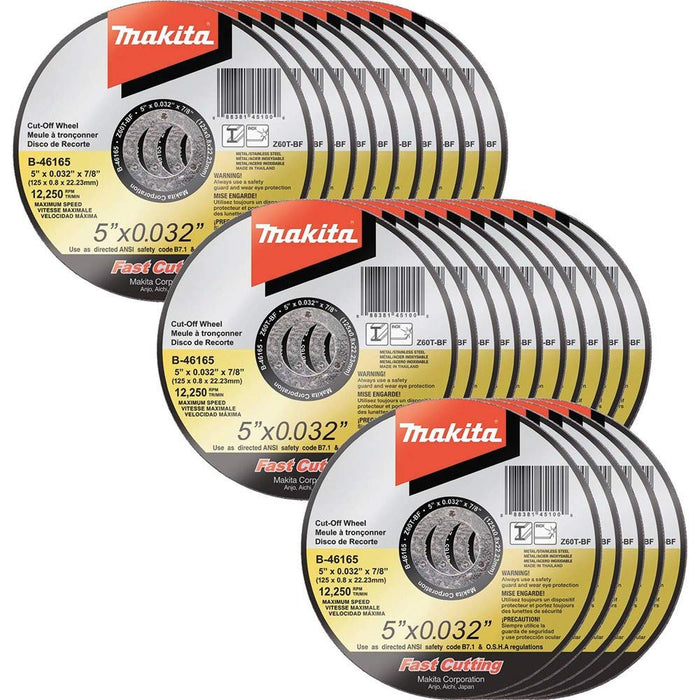 Makita B-46165-25 5" x .032" x 7/8" Ultra Thin Cut-Off Wheel (25 Pack), Stainless