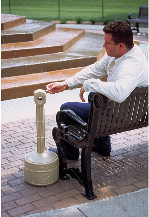 Justrite (26806D) Personal Smoker’s Cease-Fire Outdoor Ashtray, Polyethylene Standing Ashtray with Steel Bucket, 1 Gallon, Black