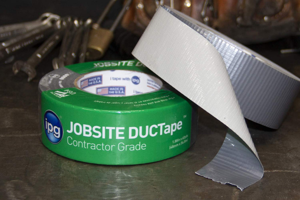 IPG (4398) JobSite DUCTape, Contractor Grade Duct Tape, 3.77" x 60 yd, Silver (Single Roll)
