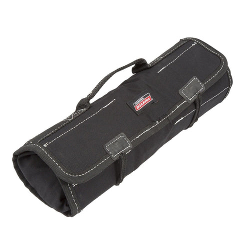 Dickies 57061 Small Wrench/Screwdriver Organizer Roll for Mechanics, 16 Tool Pockets, Durable Canvas Construction, 13.5 in. x 12.75 in. Unrolled, Black