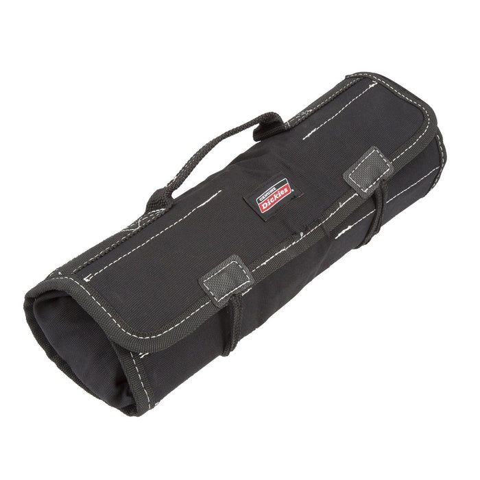 Dickies 57061 Small Wrench/Screwdriver Organizer Roll for Mechanics, 16 Tool Pockets, Durable Canvas Construction, 13.5 in. x 12.75 in. Unrolled, Black