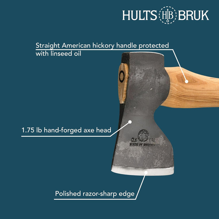 Hults Bruk 840732 Tibro Carpenter Axe, 1.75 lb Head, 20" Handle