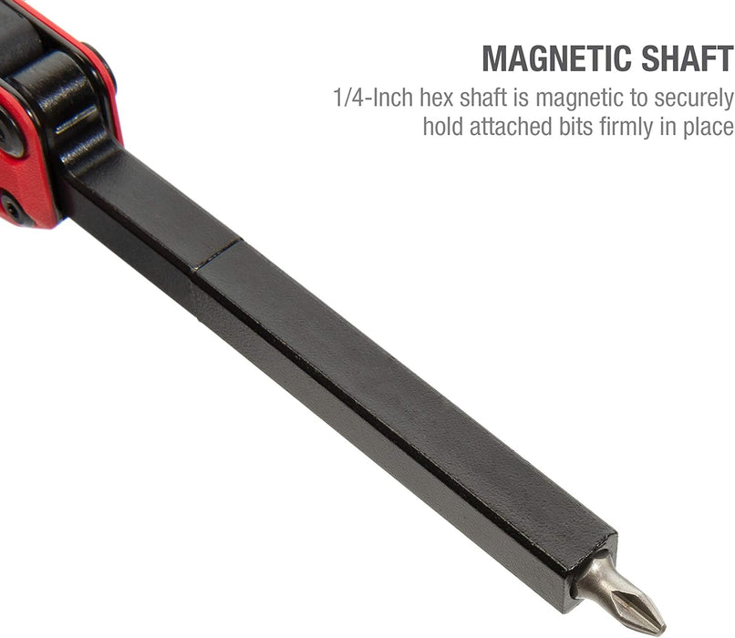 Steelman 60713 10-In-1 Multi-Tip Folding Magnetic Pocket Screwdriver with Carrying Clip and Bottle Opener, Includes 3/16" and 1/4" Slotted, PH1, PH2, T15, T20, S1 and S2 Bits