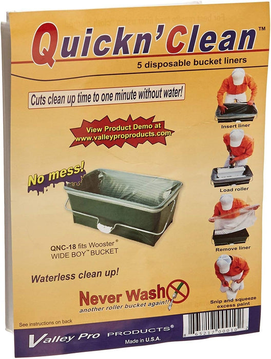 Wooster Brush R472 Quickn Clean WideBoy Bucket Liner (Pack of 5) - Box of 12 Packs