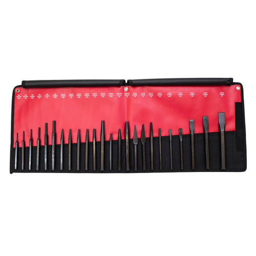Mayhew Pro 61050 Punch and Chisel Kit, 24-Piece, Black Oxide Finish