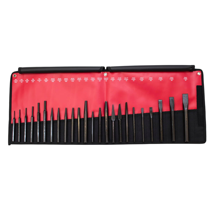 Mayhew Pro 61050 Punch and Chisel Kit, 24-Piece, Black Oxide Finish