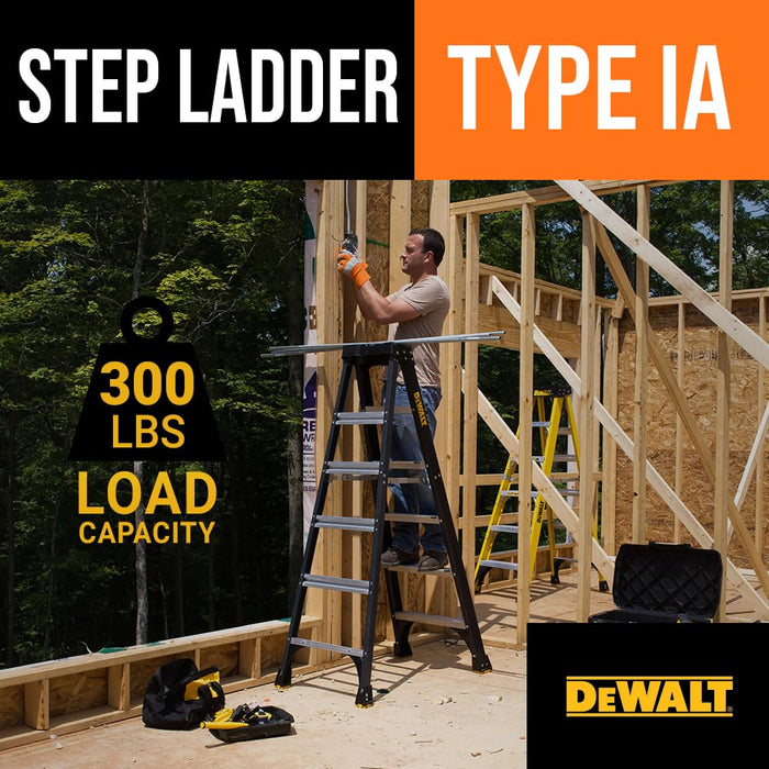 DEWALT 4-Foot Fiberglass Step Ladder, 300-Pound Load Capacity, Type IA, DXL3010-04 Black 4 feet
