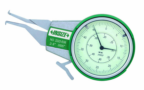 INSIZE 2222-E161 Internal Dial Caliper Gage, 0.8-1.6", Graduation 0.0005"