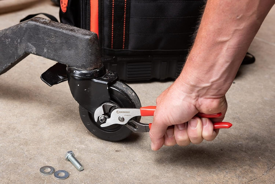 Crescent RT48CVN V-Jaw Tounge and Groove Dipped Grip Plier, 8" Size