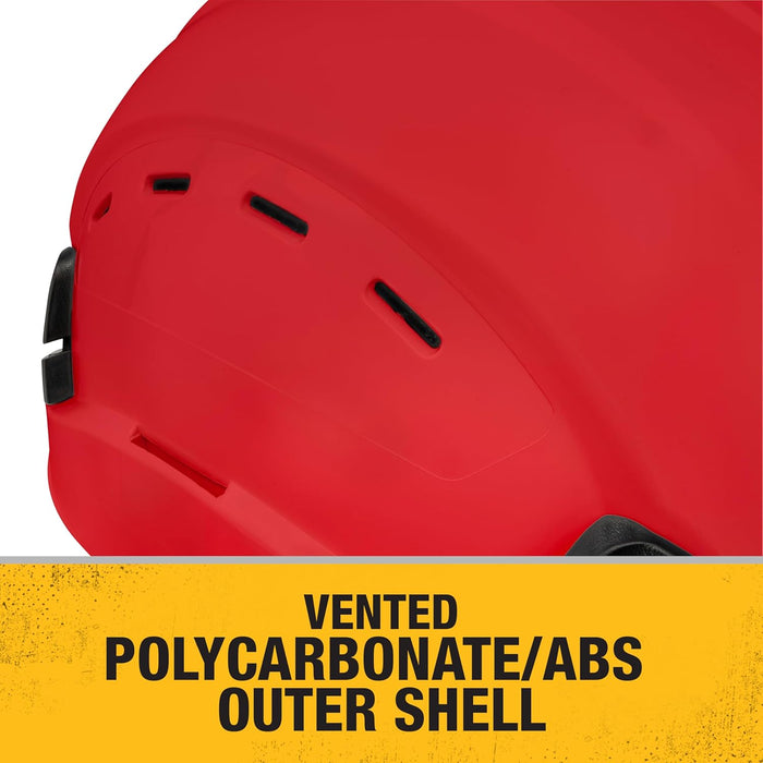 DEWALT DPG22V Red Type II Class C 4-Point Ratcheting Vented Safety Helmet