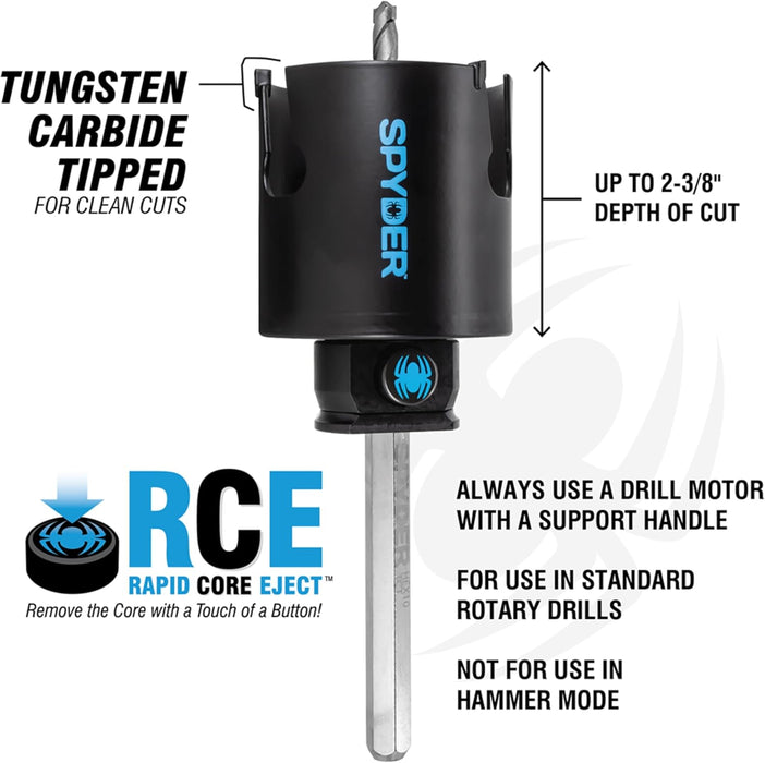 Spyder 600025 2-1/4-in Tungsten Carbide Tipped (TCT) Non-Arbored Hole Saw