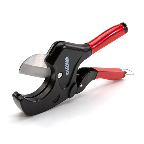 Steelman 42565 PVC Pipe Cutter Tool, Cuts 2.5-inch Plastic Tube, Ratcheting, Stainless Steel Blade