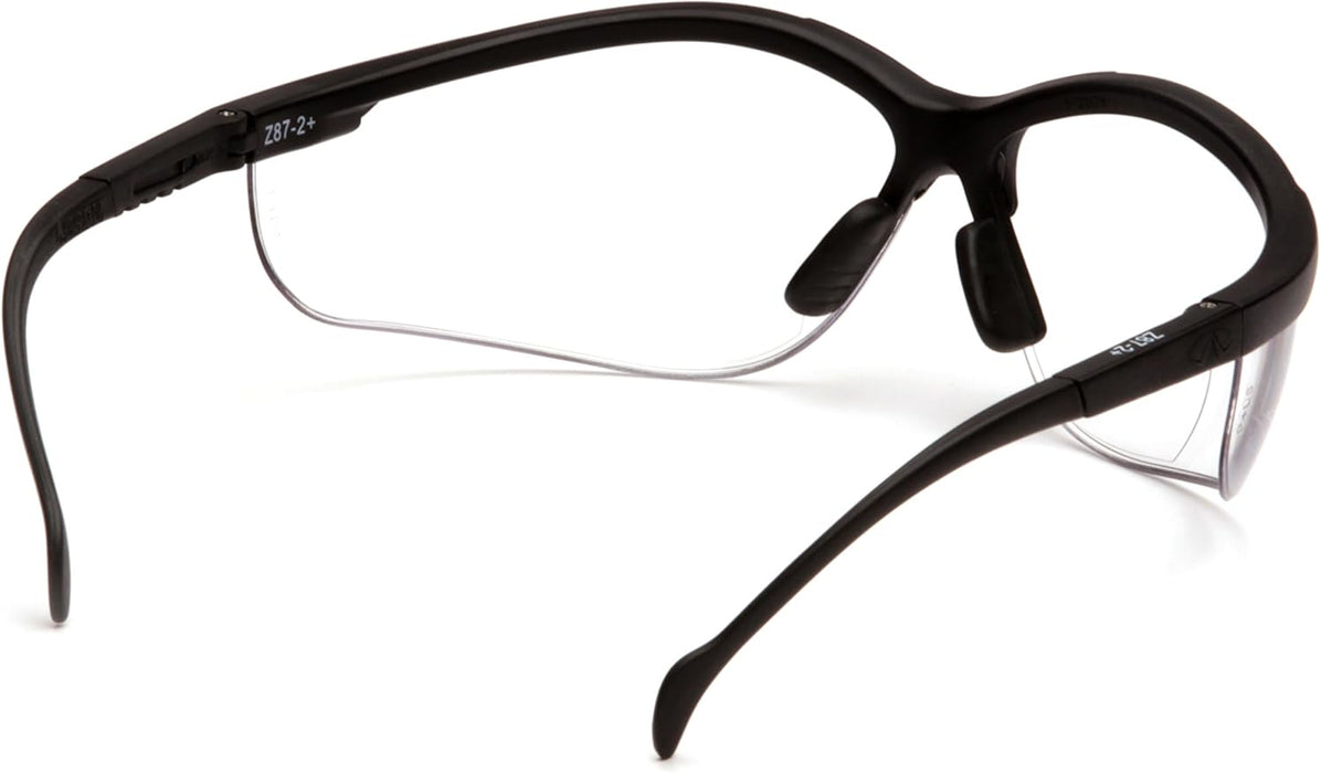 Pyramex Venture II Bifocal Readers Safety Glasses Protective Eyewear, 2.5 Diopters, Amber Clear Lens 3.0 Diopters/ Black Frame Pyramex Venture Ii Bifocal Readers Safety Eyewear, Clear +3.0 Lens With Black Frame