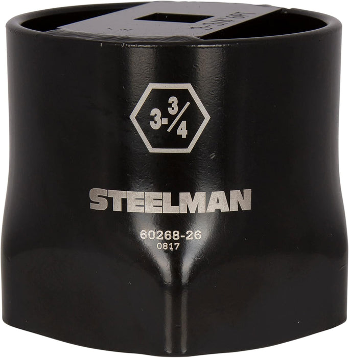 Steelman 60268-26 3-3/4-Inch 6-Point Automotive Wheel Locknut Socket, 3/4-Inch Drive, Durable Steel, Corrosion-Resistant Black Powder Coating, Laser Etched Callouts