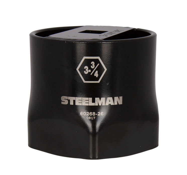 Steelman 60268-26 3-3/4-Inch 6-Point Automotive Wheel Locknut Socket, 3/4-Inch Drive, Durable Steel, Corrosion-Resistant Black Powder Coating, Laser Etched Callouts
