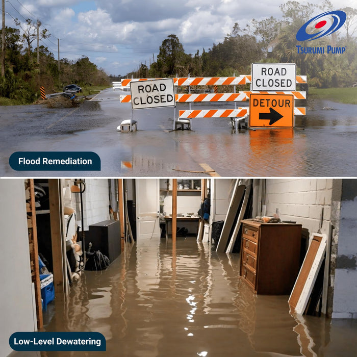 Tsurumi Pump LSR2.4S | Low Level Submersible Dewatering Pump | 2/3 HP, 110V, 2 in Discharge | Low Level Pump Ideal for Residential, Commercial, Remediation, Flood Control | 62 GPM / 3720 GPH