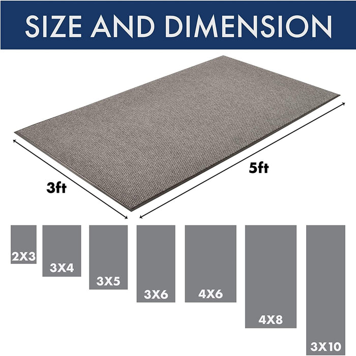 Notrax 136S0310GY 136 Polynib Entrance Mat for Home or Office, 3' X 10', Gray