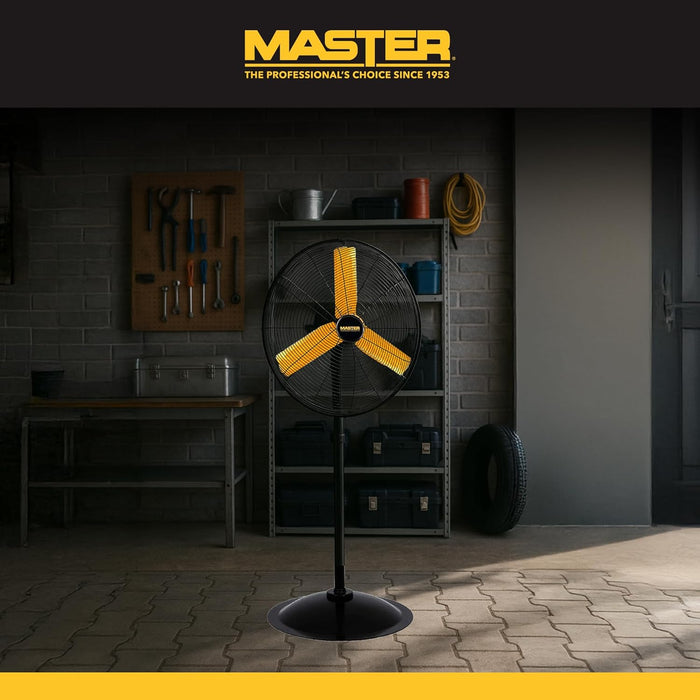 Master MAC-30P High Velocity Pedestal Fan, 3 Speed Portable Metal Standing Fan with Adjustable Height & Swivel Head, Powerful & Efficient Cooling, 30 Inch