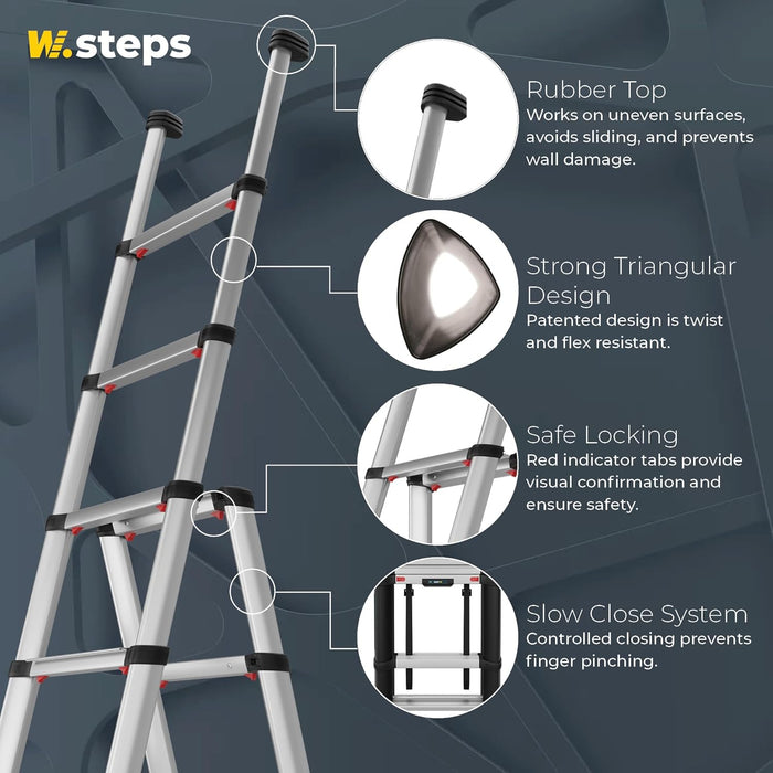 Combi 7.5 FT | Telescopic Combination Ladder, ANSI Type 1A Certified
