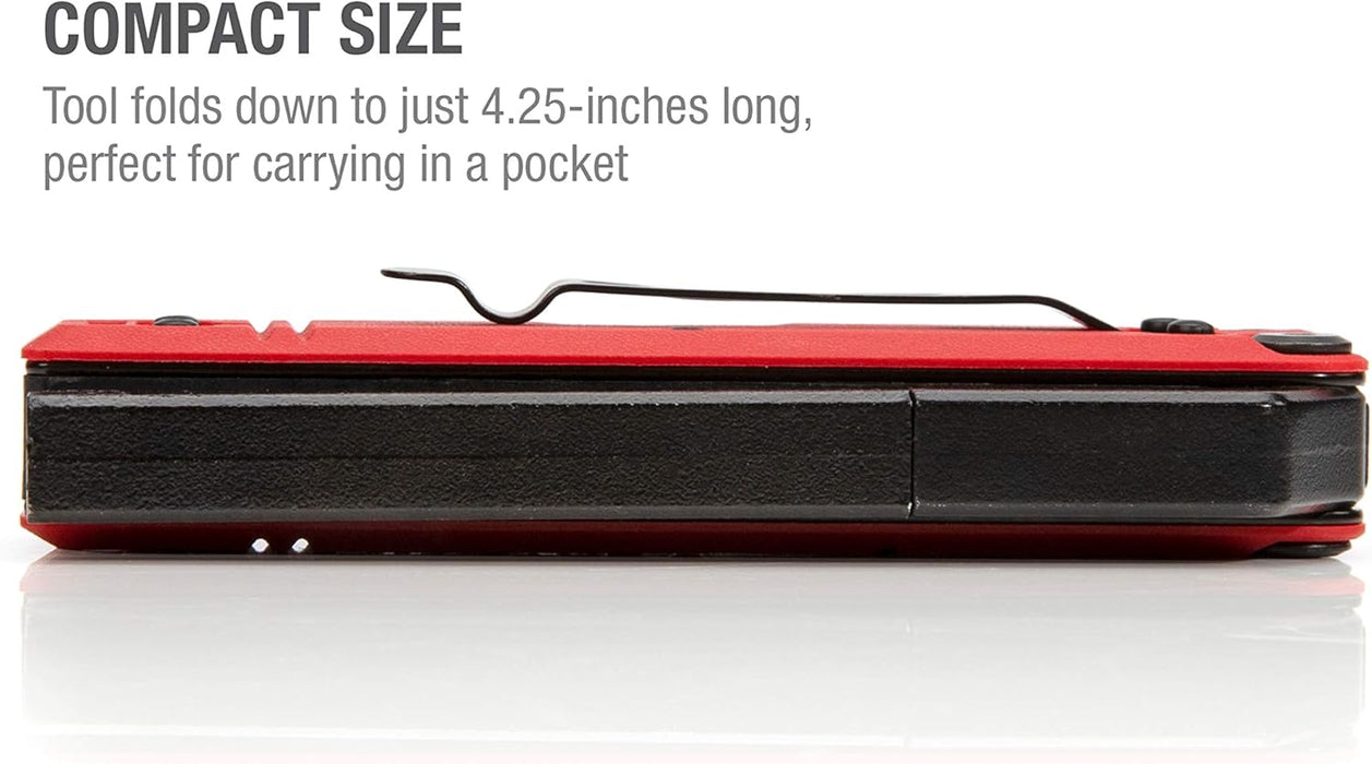 Steelman 60713 10-In-1 Multi-Tip Folding Magnetic Pocket Screwdriver with Carrying Clip and Bottle Opener, Includes 3/16" and 1/4" Slotted, PH1, PH2, T15, T20, S1 and S2 Bits