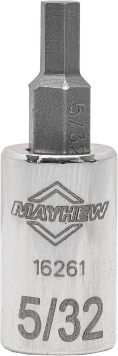 Mayhew Tools 16017 SAE Hex Socket Bit Set, 10-Piece, Polished Chrome