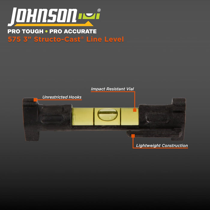 Johnson 575 Structo-Cast Line Level/Surface Level, 3"