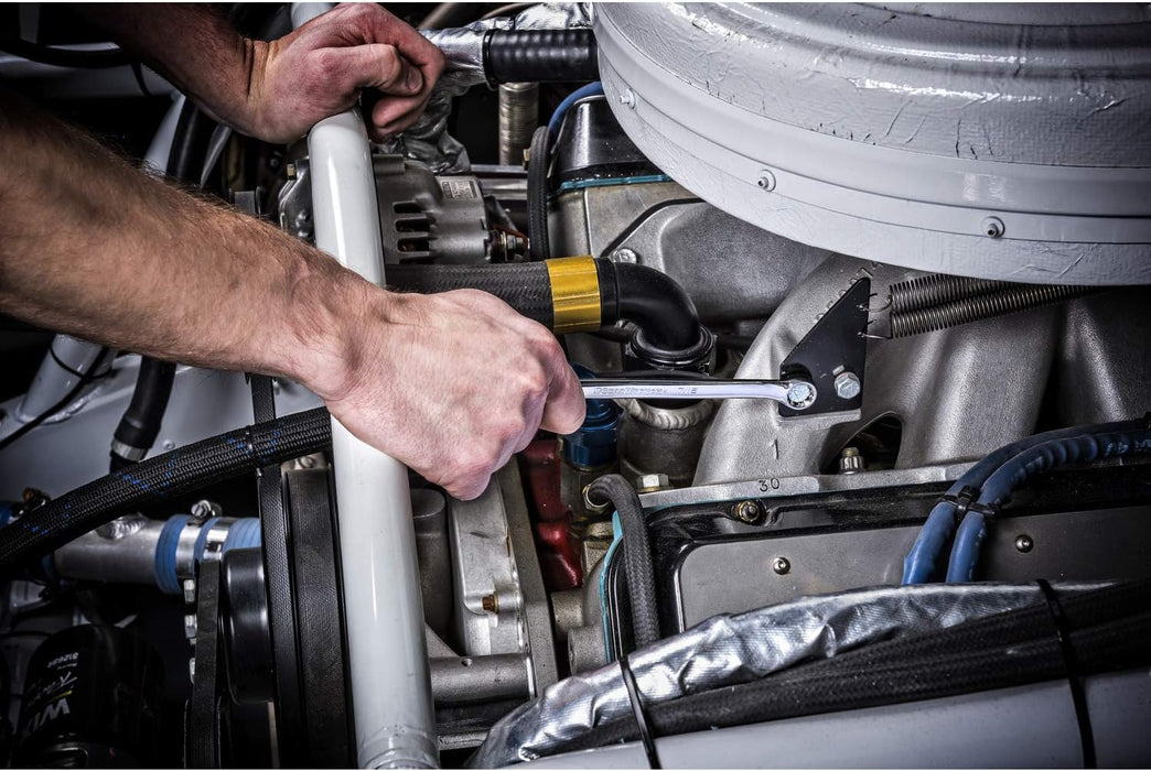 GEARWRENCH Long Pattern Combination SAE Wrench Set with Tool Roll, 11 Pc., 12 Point - 81934 11 Pc With Tool Roll SAE