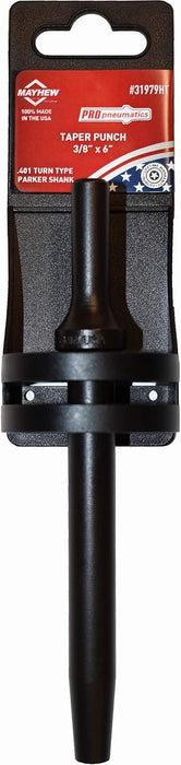 Mayhew Tools 31979HT Pneumatic Taper Punch, 3/8" x 6" Hang Tag, Black Oxide Finish