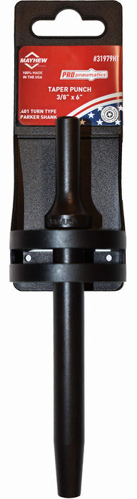Mayhew Tools 31979HT Pneumatic Taper Punch, 3/8" x 6" Hang Tag, Black Oxide Finish