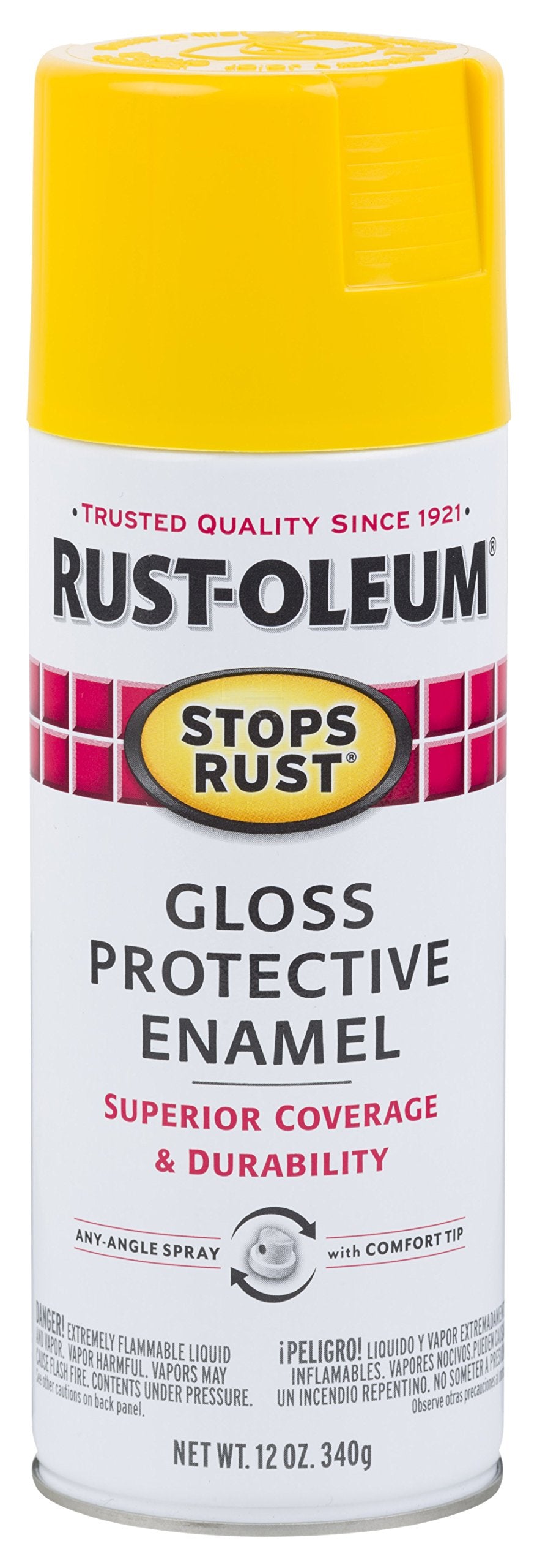 Rust-Oleum 7747830 Stops Rust Spray Paint, 12 Oz, Gloss Sunburst Yello ...