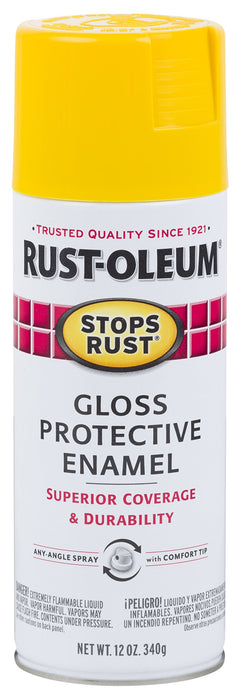 Rust-Oleum 7747830 Stops Rust Spray Paint, 12 Oz, Gloss Sunburst Yellow (Pack of 2)