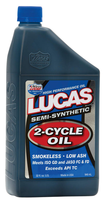 Lucas Oil 10110 Semi-Synthetic 2-Cycle Oil, 1 Quart (Pack of 6)