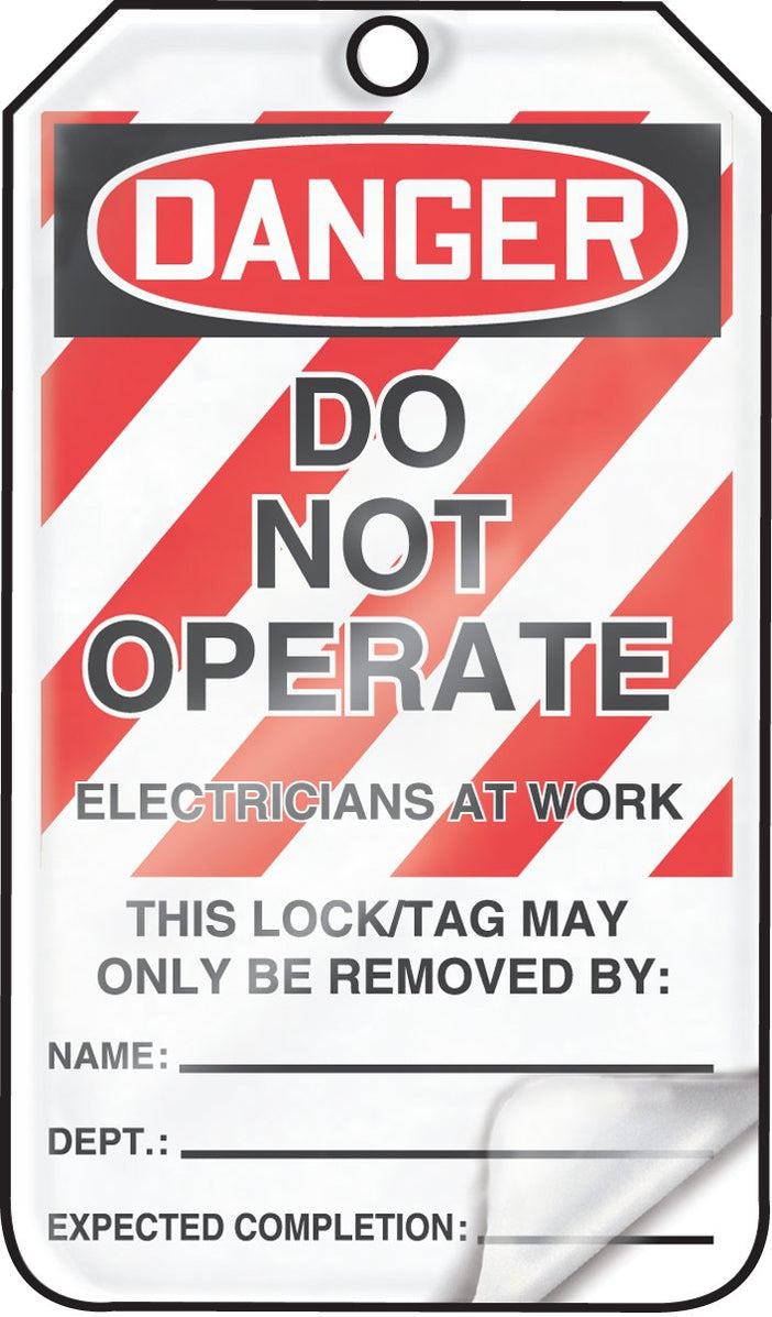 Accuform MLT402LTM Lockout Tags, Do Not Operate Electricians at Work ...