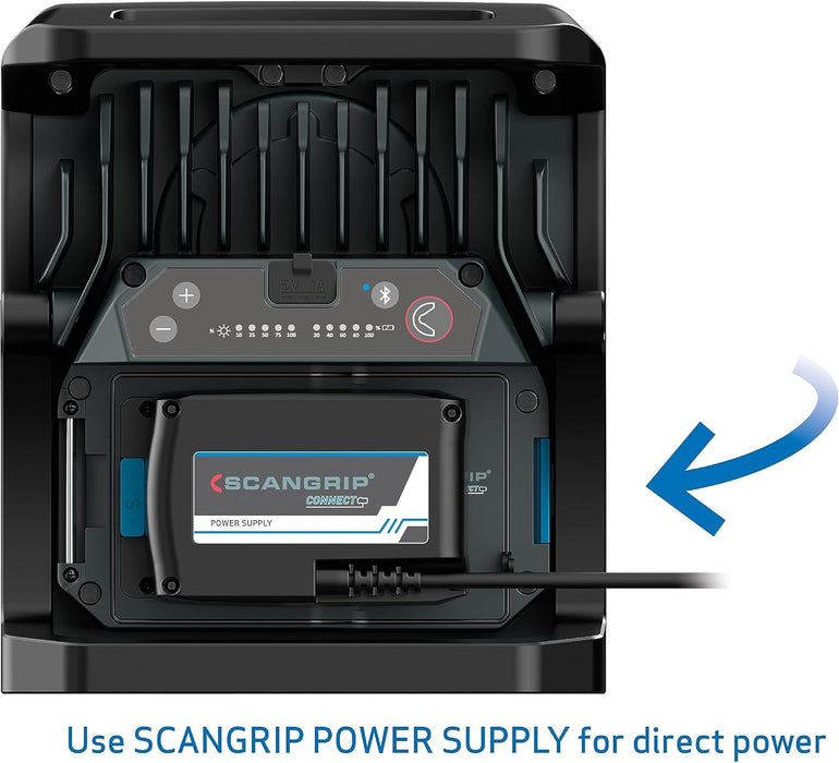 Scangrip NOVA 4 Connect 4000 Lumen LED Portable Work Light, Power Tool Battery Operated, Light Dimmer Function, Built-in Power Bank, Cordless, Outdoor Work