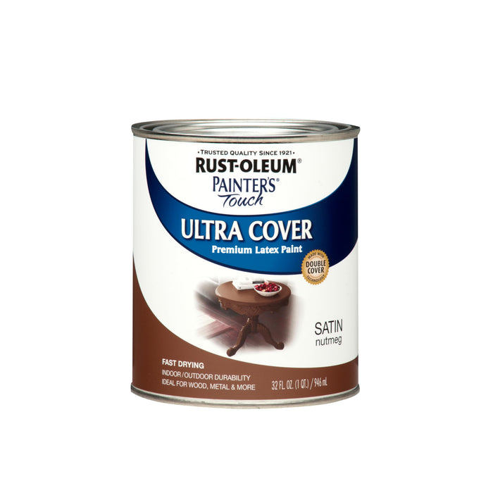 Rust-Oleum 240284 Painters Touch Quart Latex, Quart, 32 Fl Oz, Satin Nutmeg (Pack of 1)