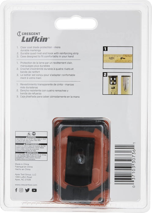 Lufkin TAPE, 1"X25', QUICKREAD, HI-VIZ ORANGE PQR1425N Measuring & Layout Tapes 25 Foot Quickread