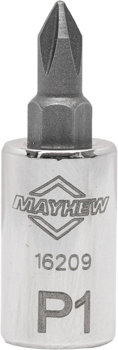 Mayhew Tools 16012 Phillips Socket Bit Set, Chrome Plated, 8-Piece