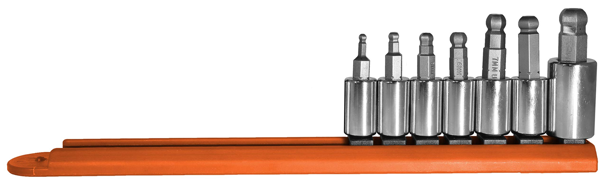 Mayhew Tools 16023 Metric Ball Hex Socket Bit Set, 7-Piece, Polished Chrome