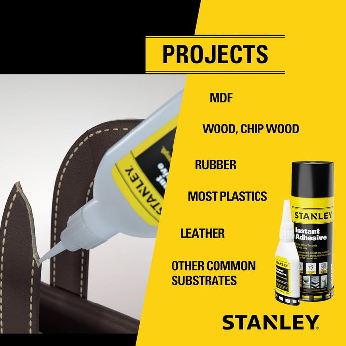 STANLEY Cyanoacrylate Super Glue (1.75oz) with Activator (6.75oz) Bundle