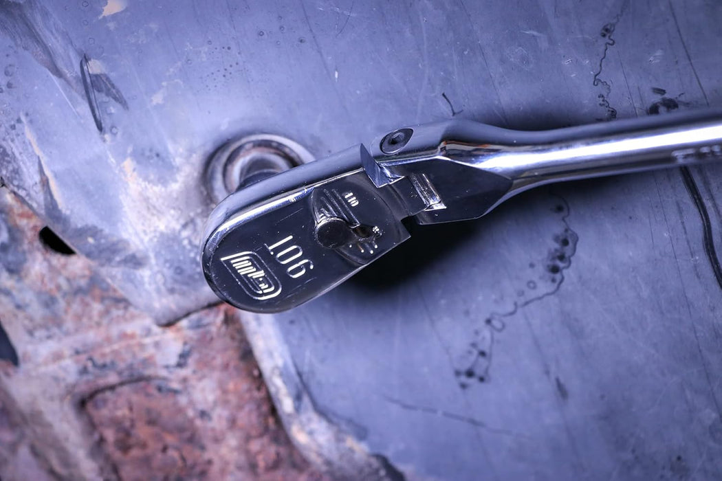 GEARWRENCH 81230T 4 Piece 1/4", 3/8" & 1/2" Drive 90 Tooth Full Polish Flex-Head RATCHET Set