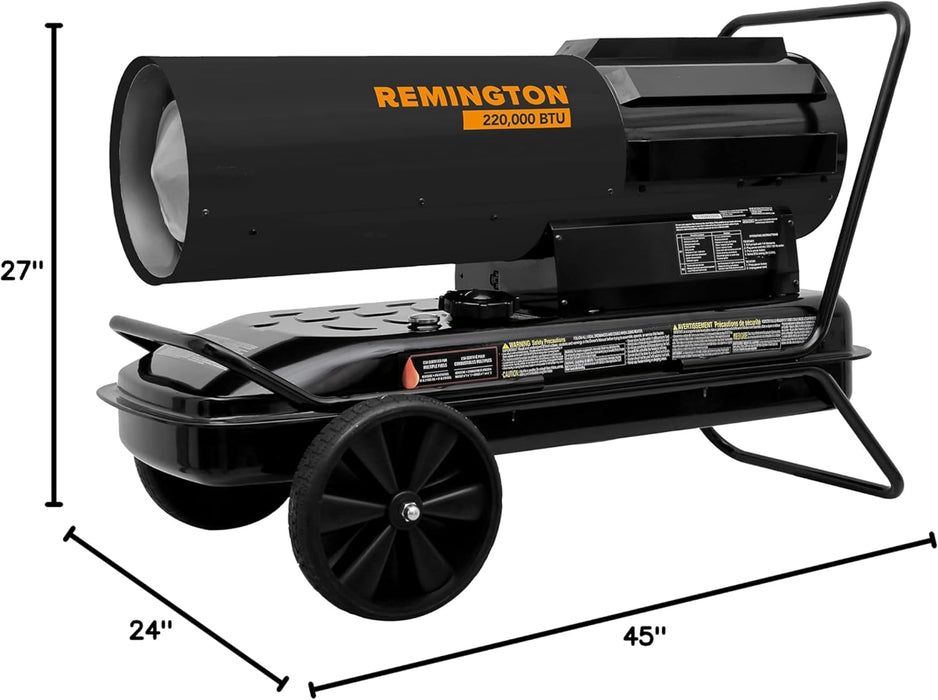 Remington REM-220T-SDR-B 220,000 BTU Silent Drive Kerosene Forced Air Heater