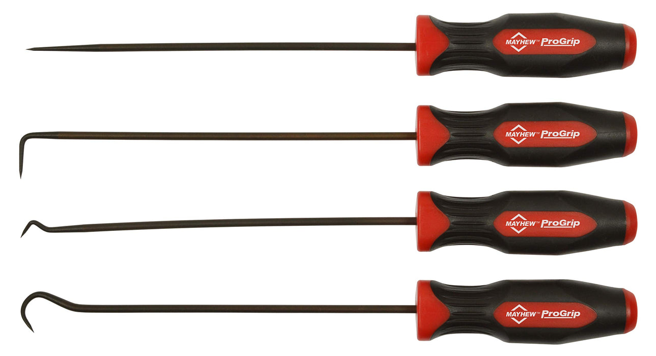 Mayhew Tools 13091 ProGrip Miniature Long Pick Set, Black Oxide Finish, 4 Piece Set