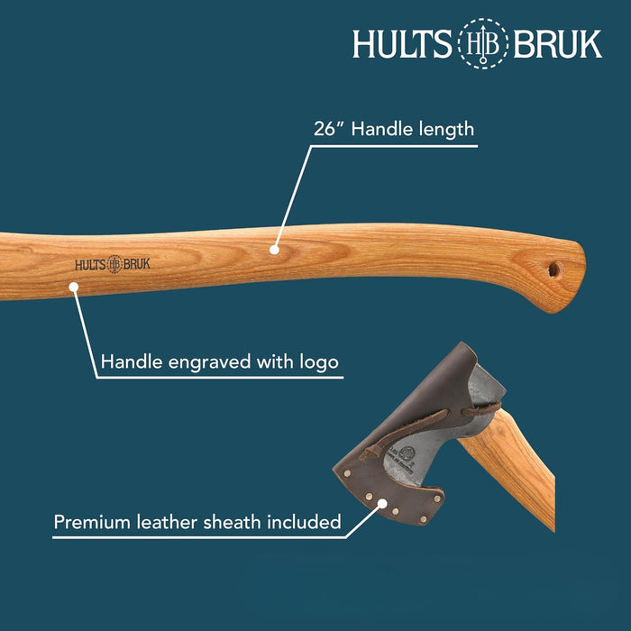 Hults Bruk 840722 Kisa Felling Axe, 2 lb Head, 26" Handle