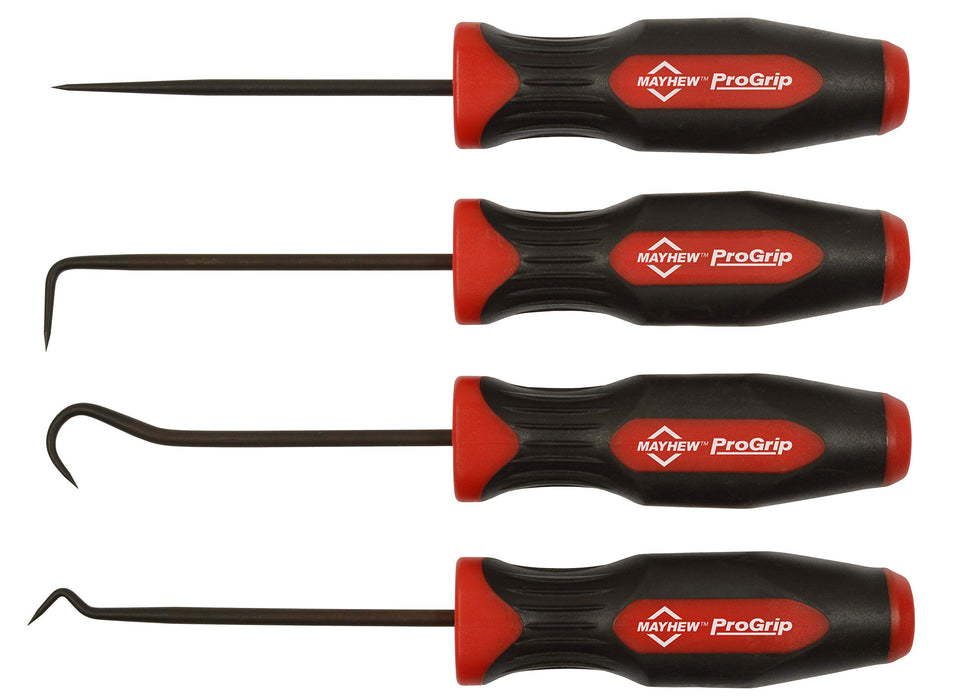 Mayhew Tools 13096 ProGrip 4-Piece Hose Pick Set, Black Oxide Finish