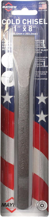 Mayhew Tools 10802 Carded Cold Chisel, 1" x 8", Shot Blast Finish