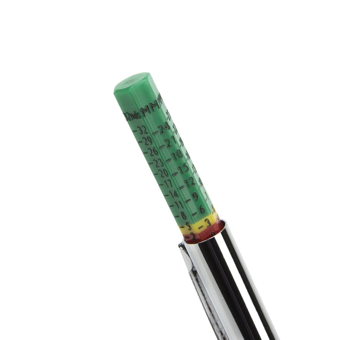 Steelman 97831 Color Coded Tread Depth Gauge, Quickly Identifies Amount of Tread on Tires, Reads in MM and 32nds